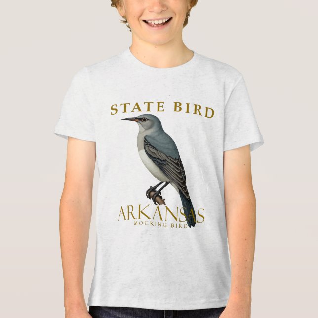 Arkansas Mockingbird Fågeldesign T Shirt (Framsida)