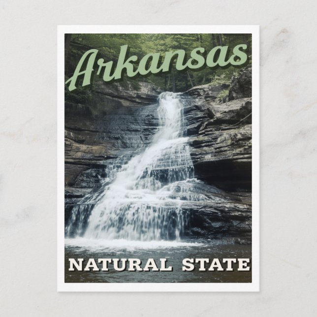 Arkansas Natural State Waterfall Vykort (Framsida)