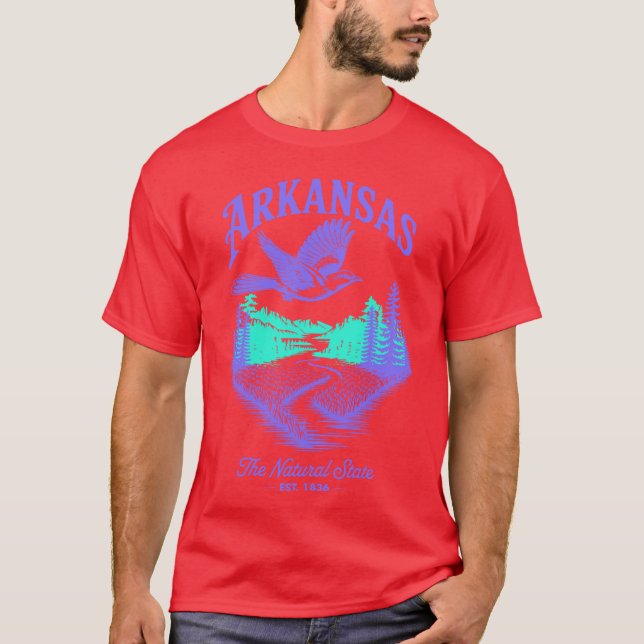 Arkansas, naturstat nr 1836 t shirt (Framsida)