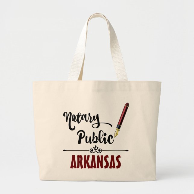 Arkansas Notary Public Bläck Pen Jumbo Tygkasse (Framsidan)