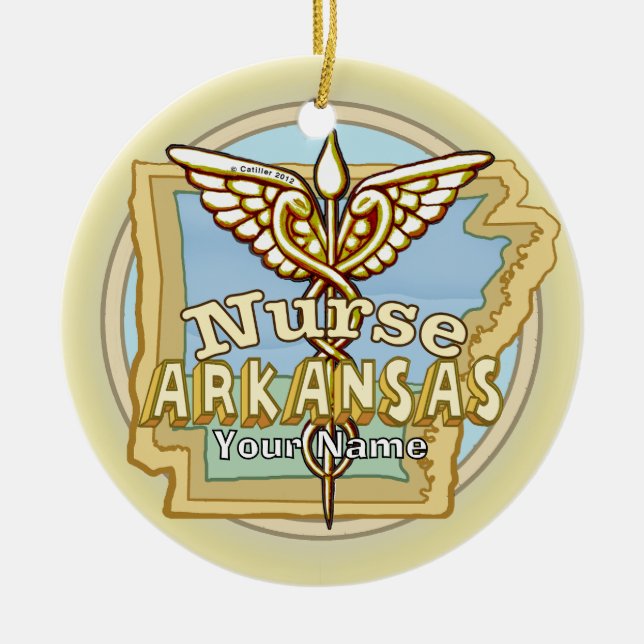 Arkansas Nurse Caduceus Ornament  (Framsidan)