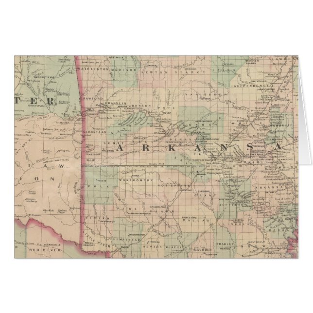 Arkansas och del av Indiens territorium Hälsningskort (Framsidan Horizontal)