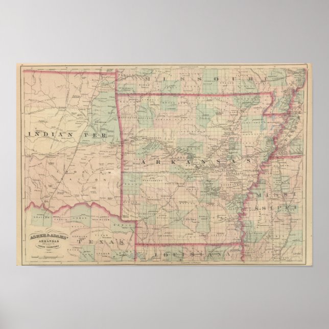 Arkansas och delar av Indiska territoriet Poster (Framsidan)