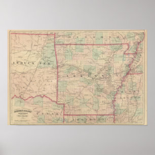 Arkansas och portionr av det indiska territoriet poster