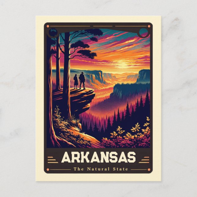 Arkansas | Patriotisk Ande Vintage Vykort (Framsida)