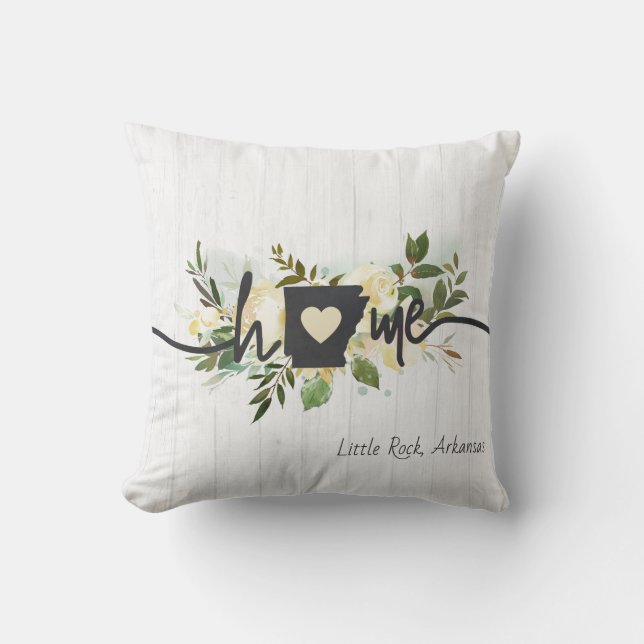 Arkansas-Personligen din hemstad Rustic Kudde (Framsida)