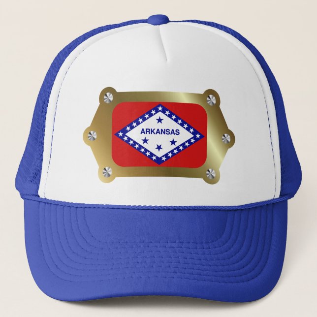 Arkansas ramed Flagga Hat Truckerkeps (Framsida)