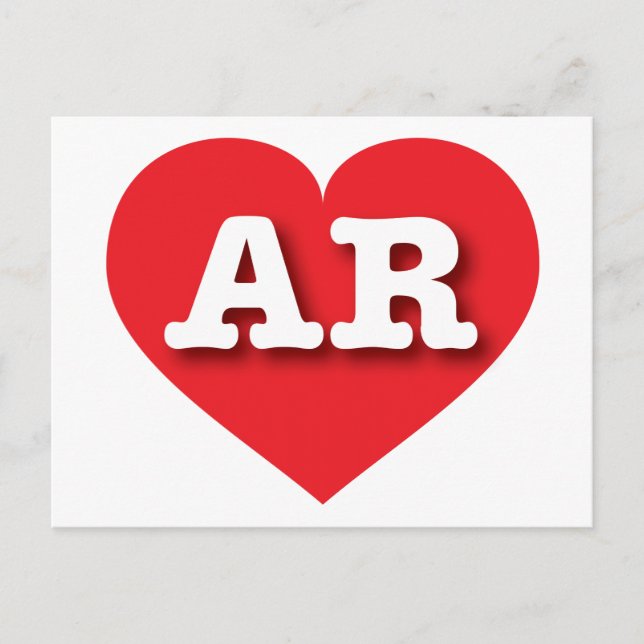Arkansas Red Heart - I kärlek AR Vykort (Framsida)