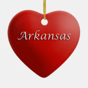 Arkansas Red Heart Keepsaké Ornament