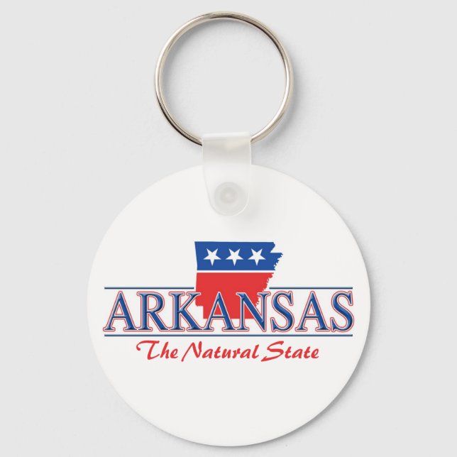 Arkansas Red White & Blue Keychain Nyckelring (Framsida)