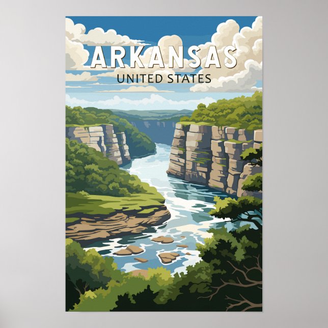 Arkansas Resa Konst Vintage Poster (Framsidan)
