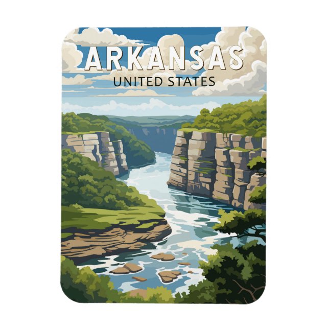 Arkansas Resekonst Vintage Magnet (Vertikal)