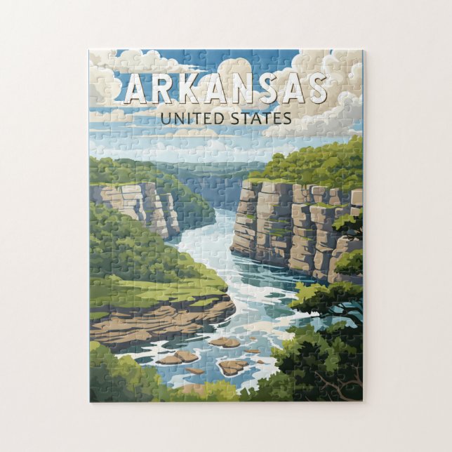 Arkansas Resekonst Vintage Pussel (Vertikal)
