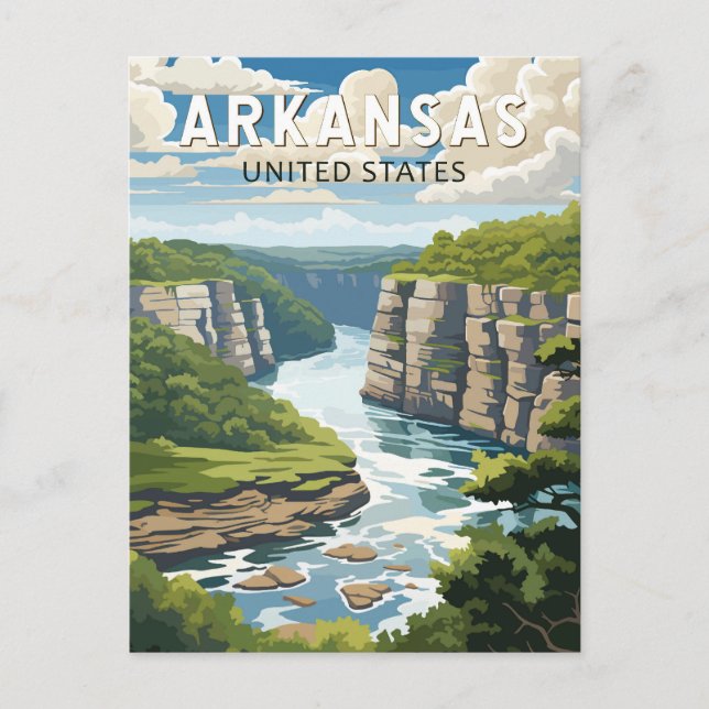 Arkansas Resekonst Vintage Vykort (Framsida)