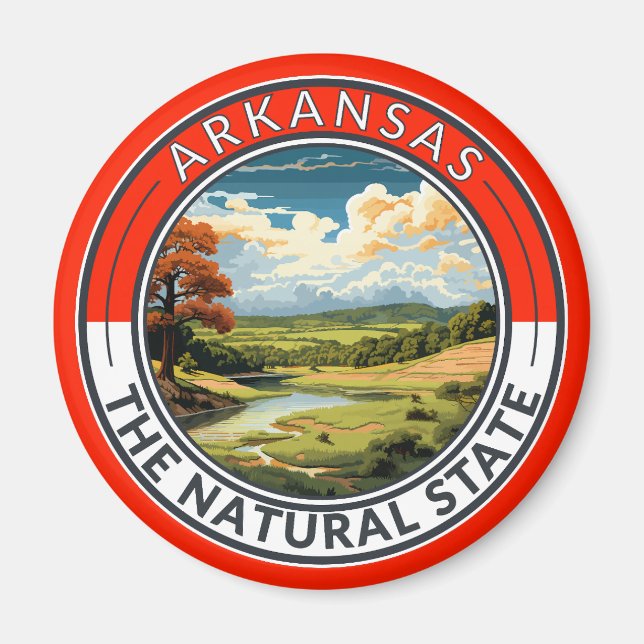 Arkansas Resemärke Magnet (Framsidan)