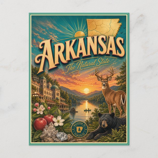 Arkansas Retro Resa Souvenir vykort (Framsida)
