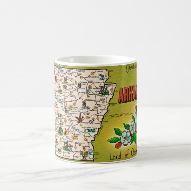 Arkansas Retro Road Map Mugg (Center)