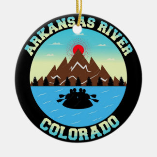 Arkansas River Colorado Äventyrs Vector T-Shirt Julgransprydnad Keramik