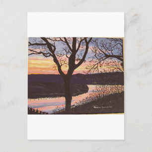 Arkansas River Sunset Painting Vykort