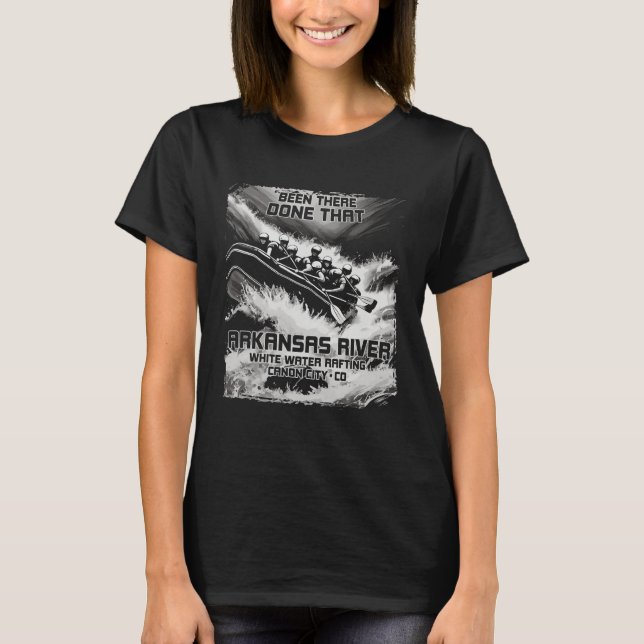 Arkansas River White Water Rafting Rapids Colorado T Shirt (Framsida)