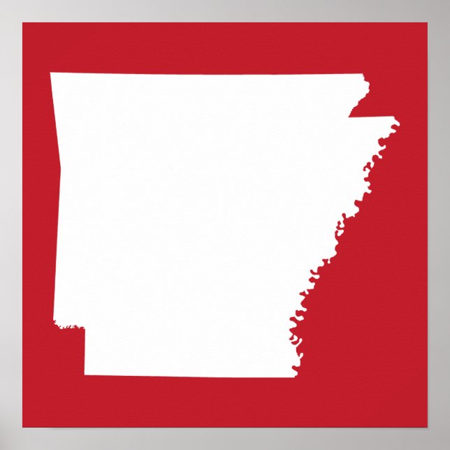 Arkansas röd och vit poster (Framsidan)