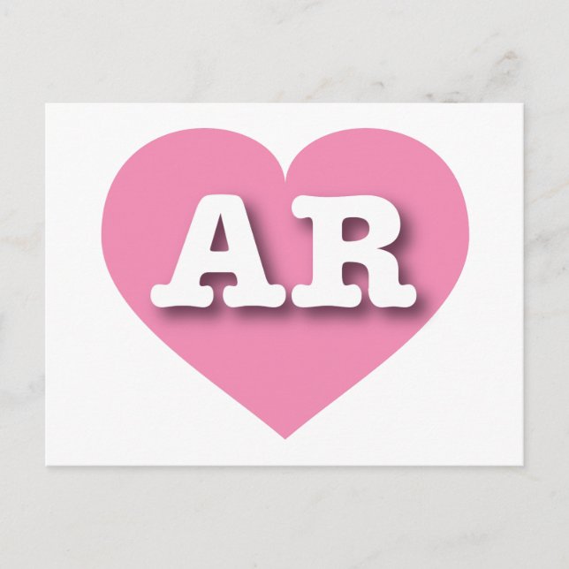 Arkansas Rosa Heart - I kärlek AR Vykort (Framsida)