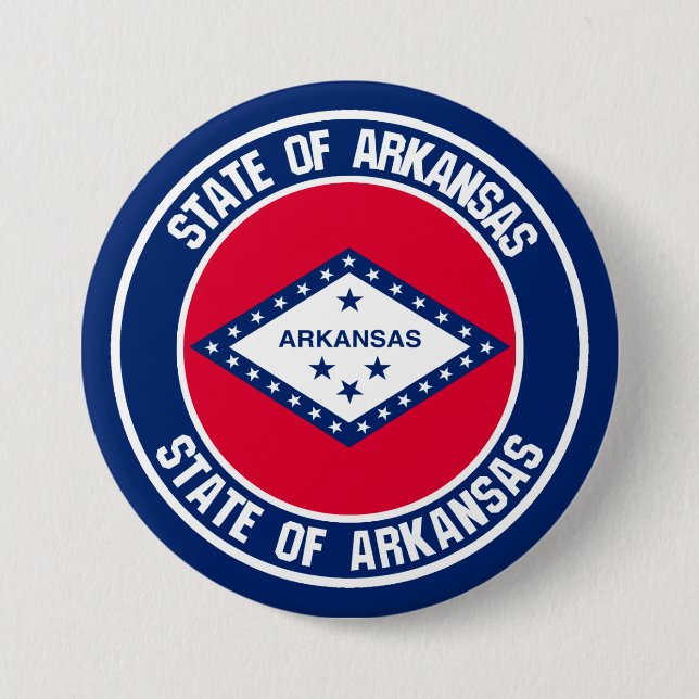 Arkansas Round Emblem Knapp (Framsida)