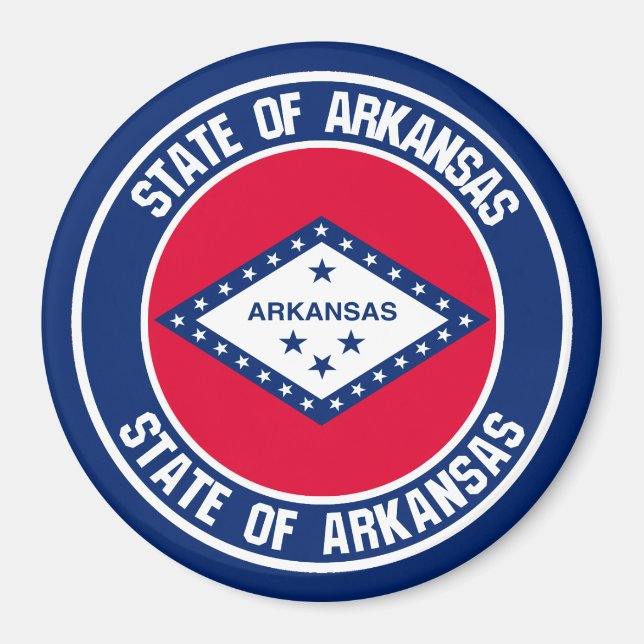 Arkansas Round Emblem Magnet (Framsidan)