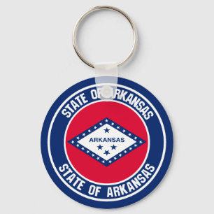 Arkansas Round Emblem Nyckelring