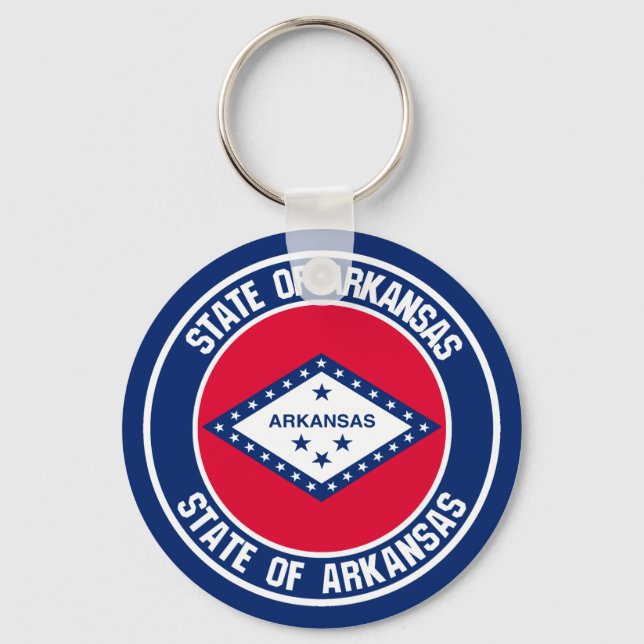 Arkansas Round Emblem Nyckelring (Framsida)