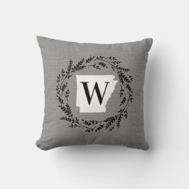 Arkansas Rustic WAN Monogram Dekorativ kudde