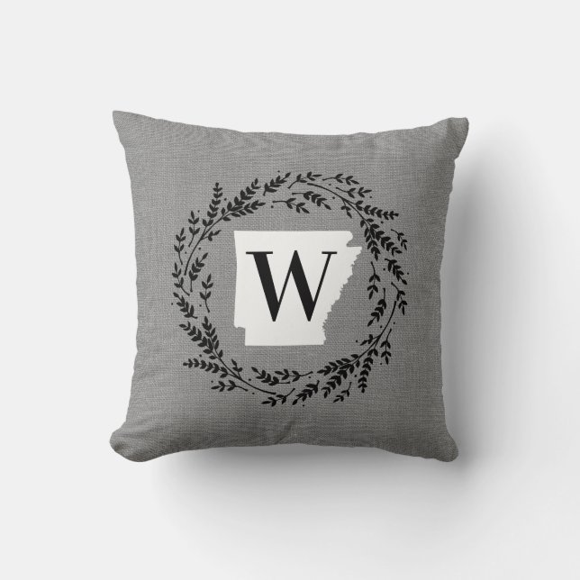 Arkansas Rustic WAN Monogram Dekorativ kudde (Framsida)