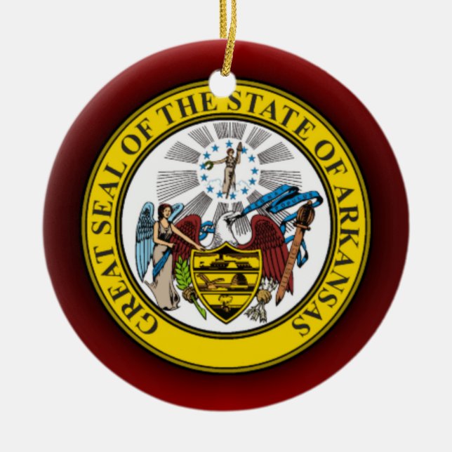 Arkansas Seal Julgransprydnad Keramik (Framsidan)
