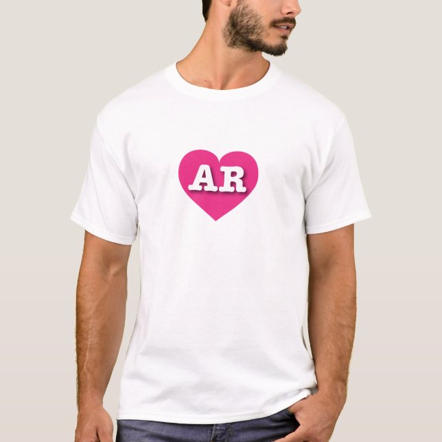 Arkansas Shock rosa Heart - I kärlek AR T Shirt (Framsida)