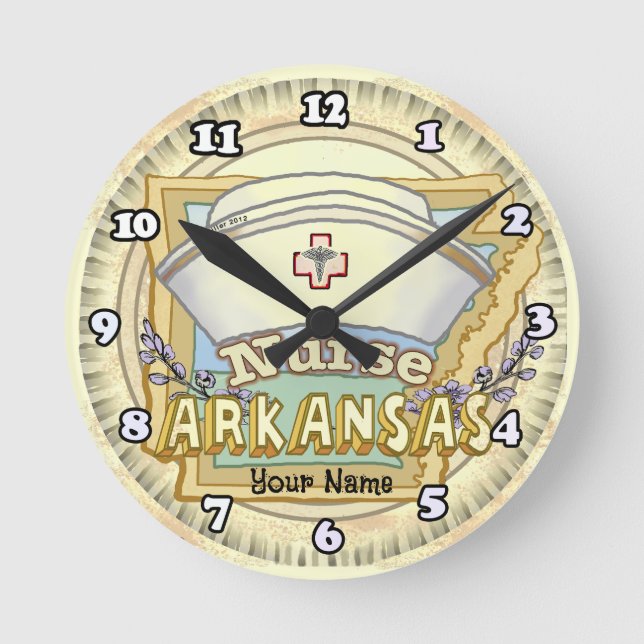 Arkansas Sjuksköterska Rund Klocka (Framsida)