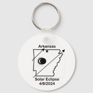 Arkansas Solar Eclipse Keychain 2024 Nyckelring