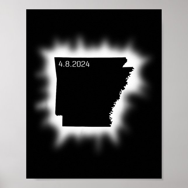 Arkansas solförmörkelse 8 april 2024 statlig kontu poster (Framsidan)