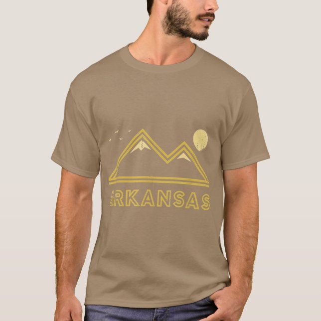 Arkansas Souvenir Hiking Mountains Sunset Vintage T Shirt (Framsida)