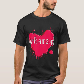 Arkansas Splash Heart Arkansas T Shirt