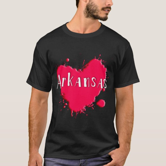Arkansas Splash Heart Arkansas T Shirt (Framsida)