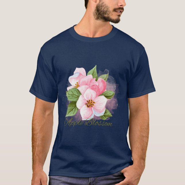 Arkansas State Apple Blossom Blom Vattenfärg Sti T Shirt (Framsida)