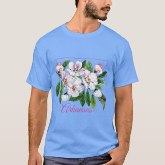 Arkansas State Apple Blossom Blom Vattenfärg Sti T Shirt