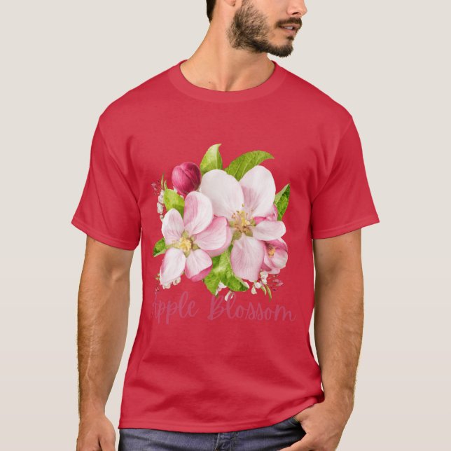 Arkansas State Apple Blossom Flower Watercolor Sti T Shirt (Framsida)