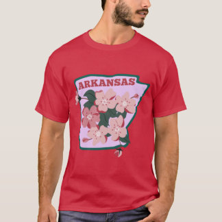 Arkansas State Apple Blossom Flower Watercolor Sti T Shirt