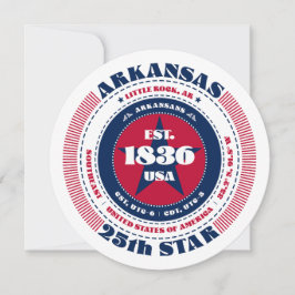 Arkansas State Circular Typography Flat Card