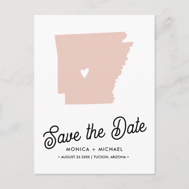ARKANSAS State Destination Wedding - ANY FÄRG! Meddelande Vykort (Framsida)