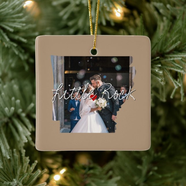 Arkansas State Photo infoga och namn Julgransprydnad Keramik (Träd)