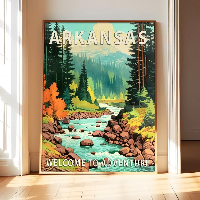 Arkansas State Scenery Poster Art Print, Retro Nat (Skapare uppladdad)
