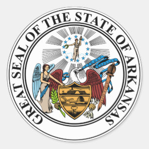 ARKANSAS STATE SEAL RUNT KLISTERMÄRKE