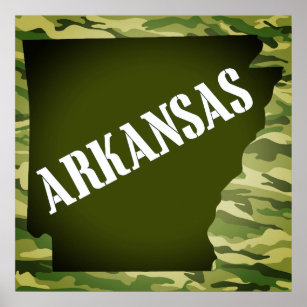 Arkansas State Silhouette Camo Poster